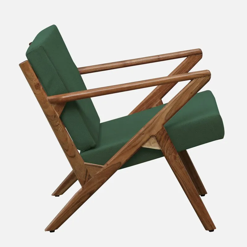 Metrona Acacia Wood Accent Chair - Green media 4