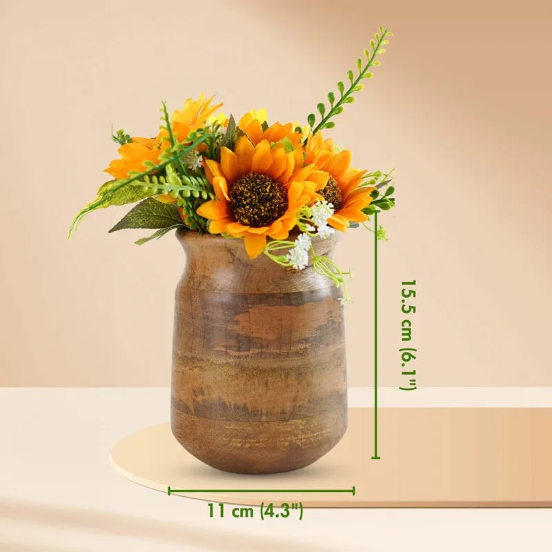 Mangia Wooden Vase - Light Brown media 6