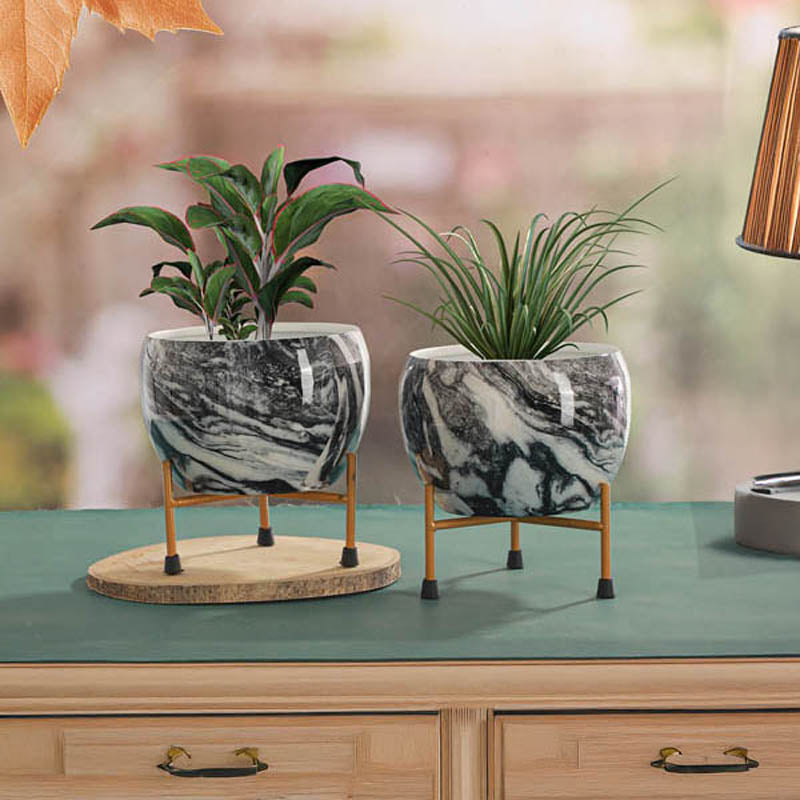 Aniya Handcrafted Planter With Stand - Four Piece Set media 12