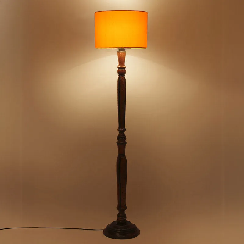 Biya Vintage Wooden Floor Lamp - Yellow media 4