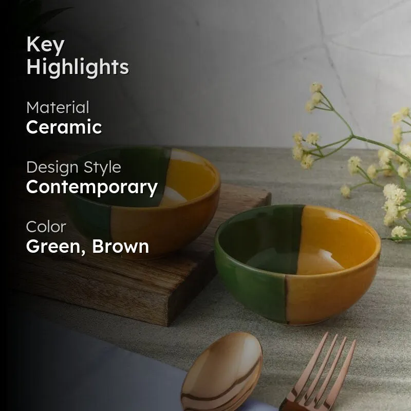 Dual Hue Bowl (Green & Yellow)- Set Of Two media 2