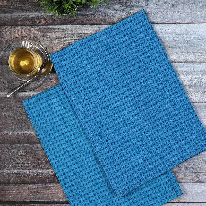 Sunbeam Cotton Kitchen Towel (Blue) - Set Of Two media 3