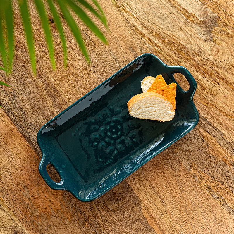 Clayra Ceramic Platter - Dark Teal