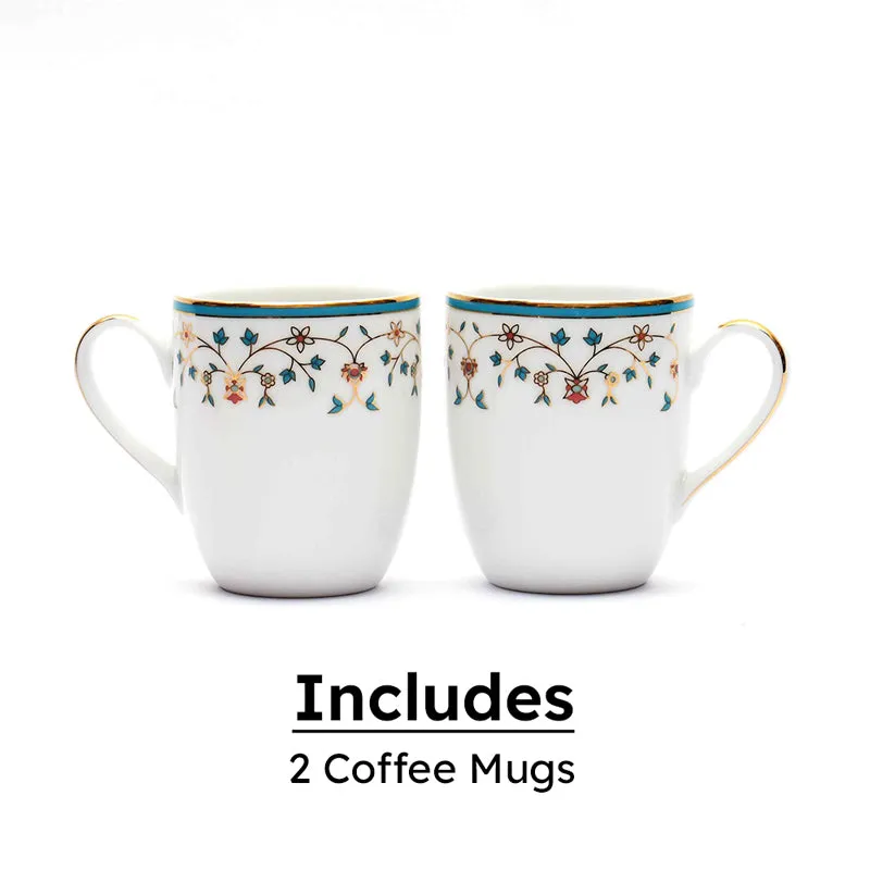 Gilded Mavi Coupe 24k Gold Brushed Porcelain Coffee Mug(280 mL Each) - Set Of Two media 5
