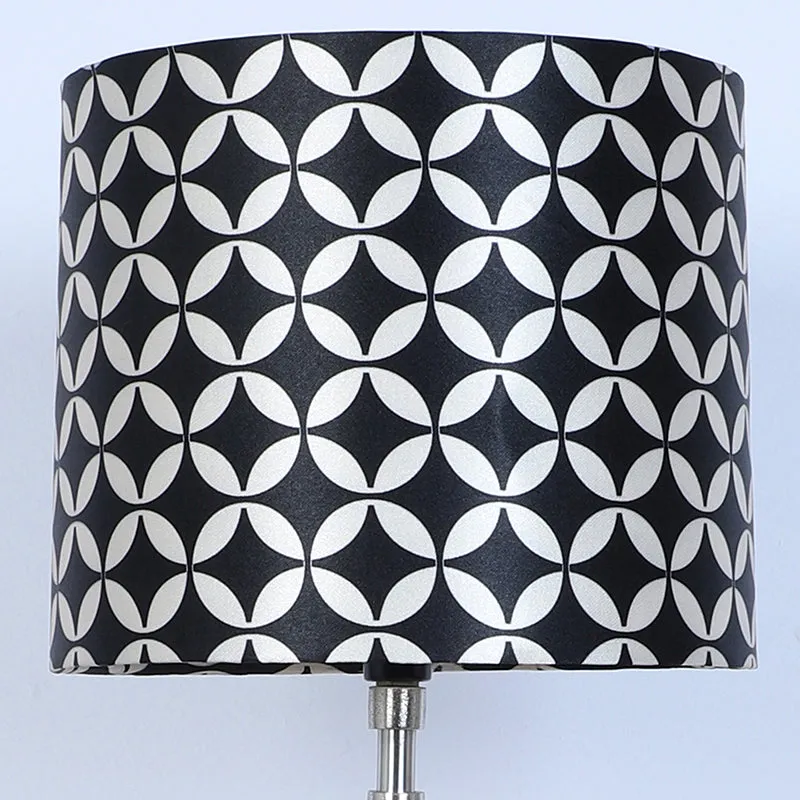 Tatami Fold Printed Tripod Mango Wood Table Lamp - White,Black media 4