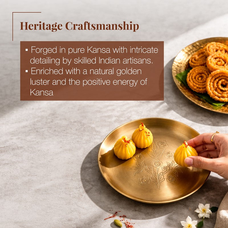 Aurelia Bloom Brass Pooja Thali media 4