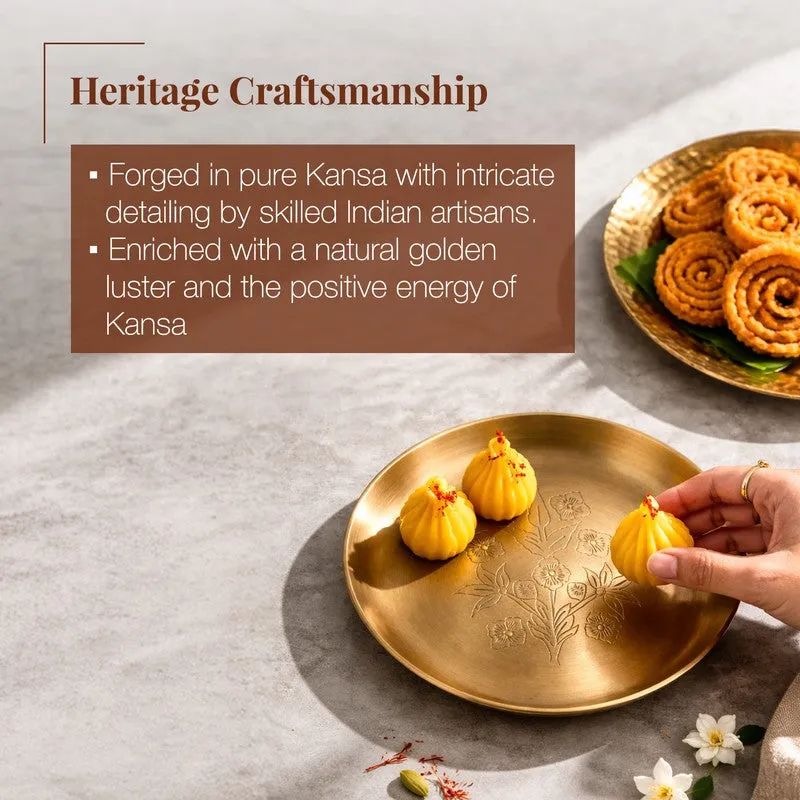 Aurelia Bloom Brass Pooja Thali media 4