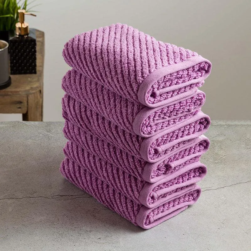 Nautica Riviera Soft Cotton Hand Towel (Lilac) - Set Of Six media 4