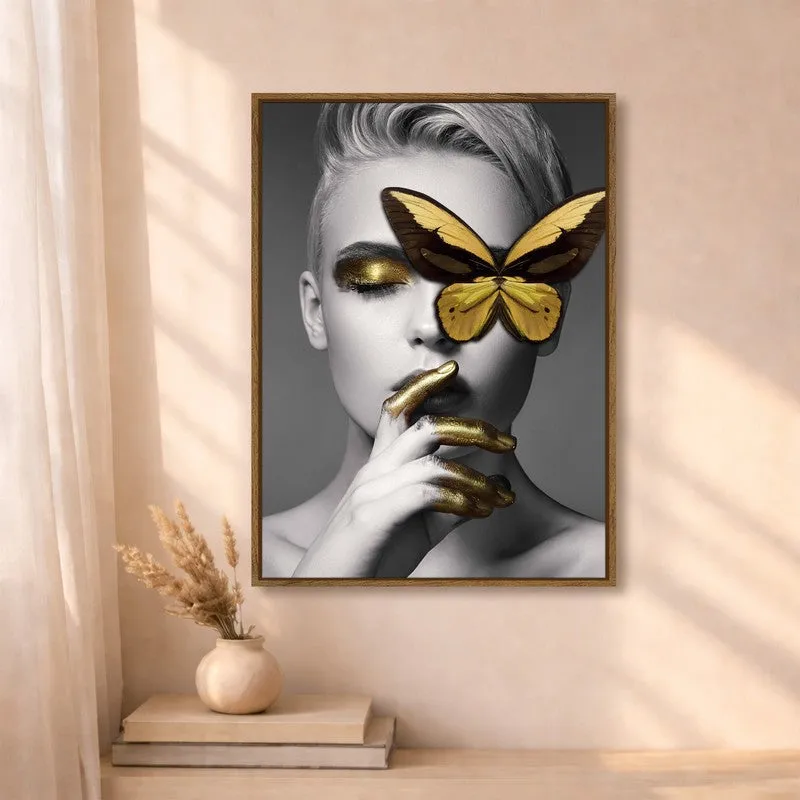 Butterfly Elegance Canvas Wall Art With Frame media 4