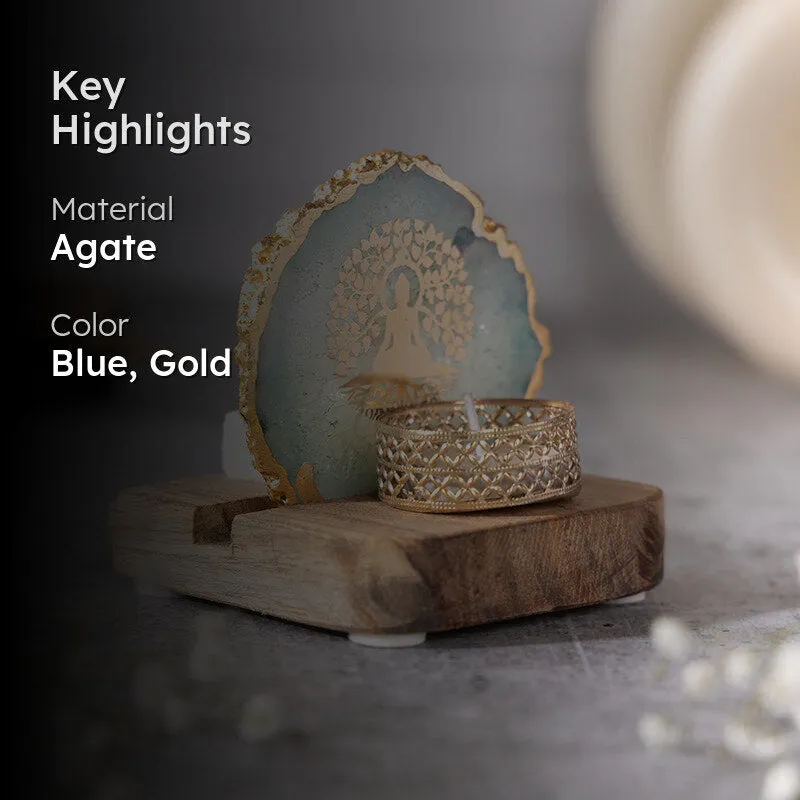 Life Tree Tea Light Holder - Aqua Blue media 2