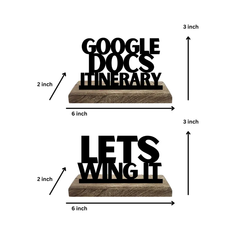 Let's Wing It Typography Showpiece - Set Of Two media 5