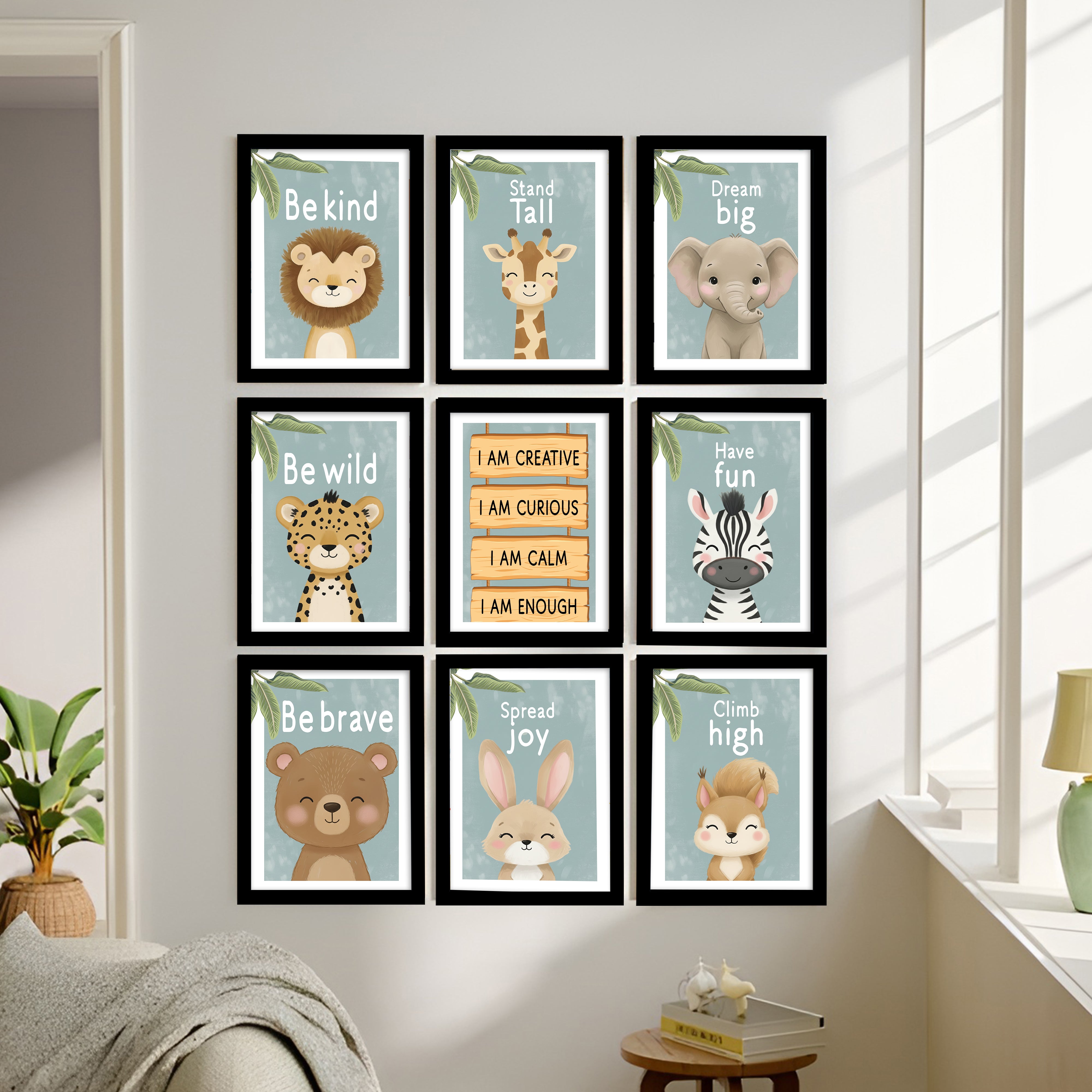 Joylet Animal Quote Wall Art With Frame - Set Of Nine media 7