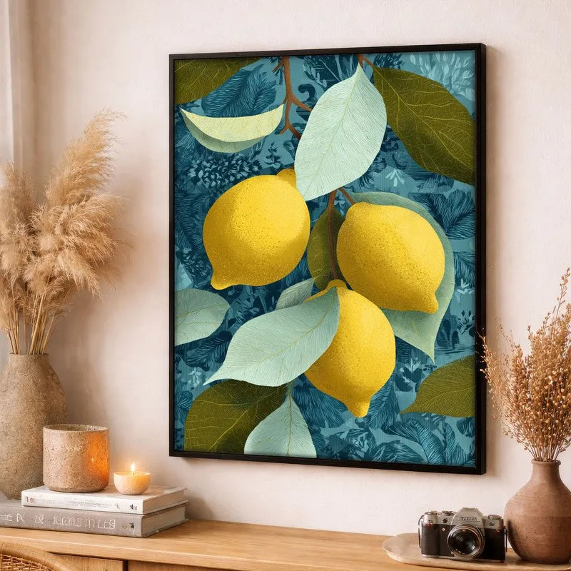 Citrus Burst Canvas Wall Painting - Black Frame media 4