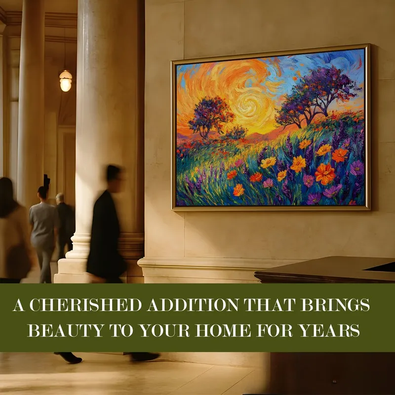 Twilight Blossoms Canvas Wall Painting With Frame media 7