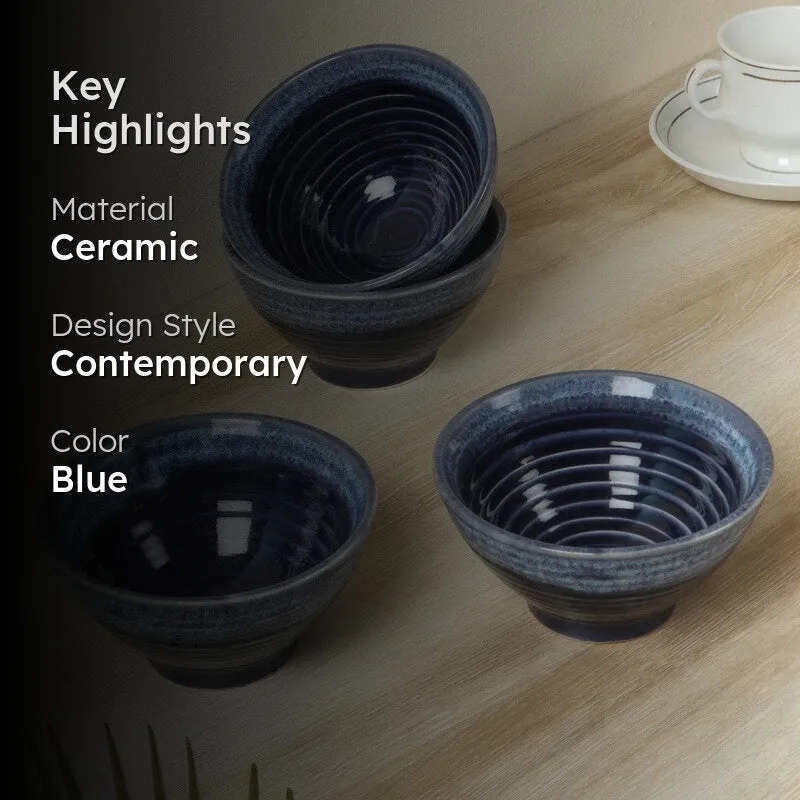Savora Snack Bowl (Blue,400 mL Each) - Set Of Four media 2