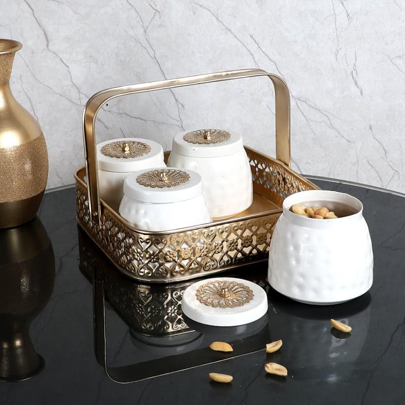 Hamsa Ethnic Basket With Jar (200 mL Each) - Five Piece Set