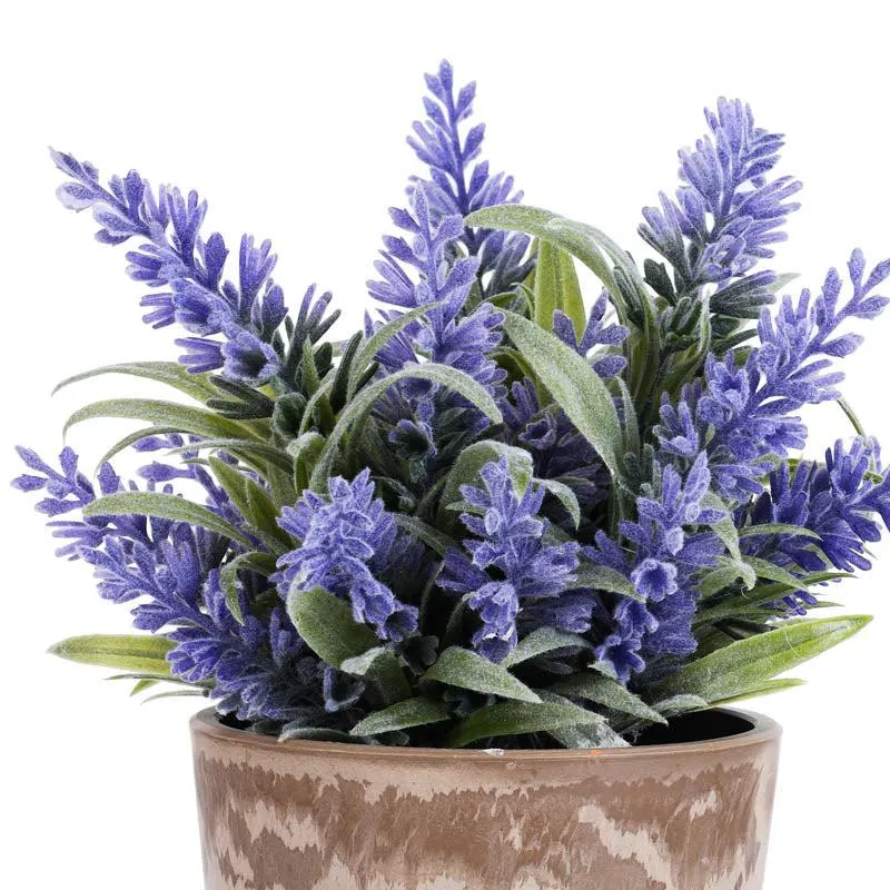 Artificial Lavender Bush With Black Plastic Pot media 4