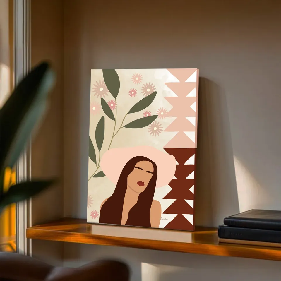 Petal Prairie Cotton Canvas Wall Painting media 2