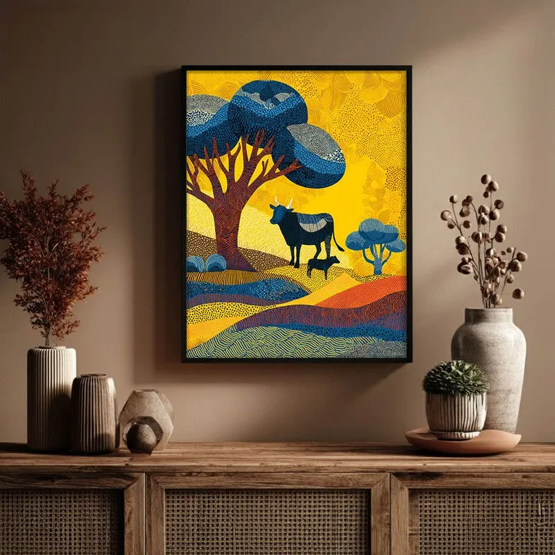 Sunlit Canvas Wall Painting With Black Frame media 5