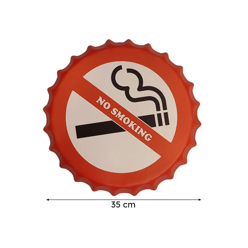 No Smoking Bottle Cap Metal Wall Accent media 9