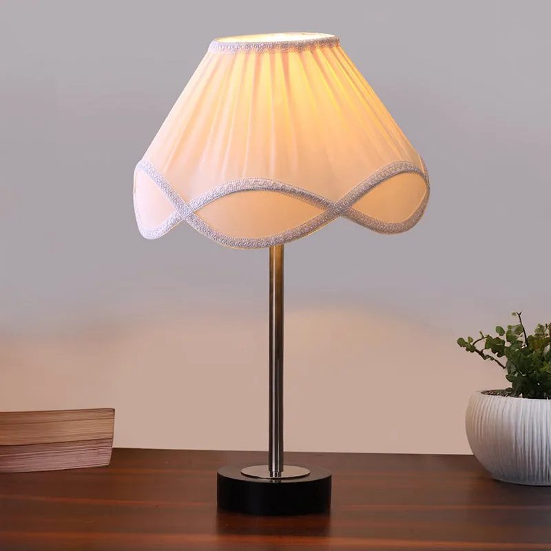 Valencia Rodin Wooden Table Lamp - OffWhite,Silver,Black media 2