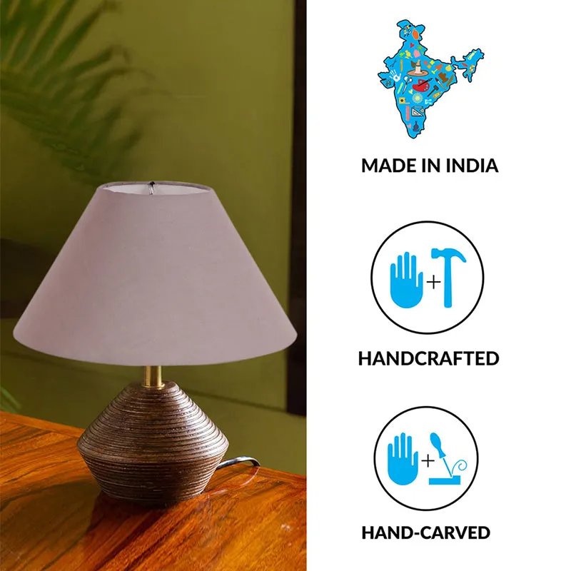 Yami Cone Wooden Table Lamp - Brown,Grey media 5