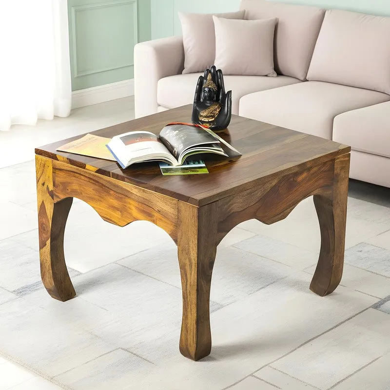 Rervon Sheesham Wooden Center Table - Brown,Beige media 1