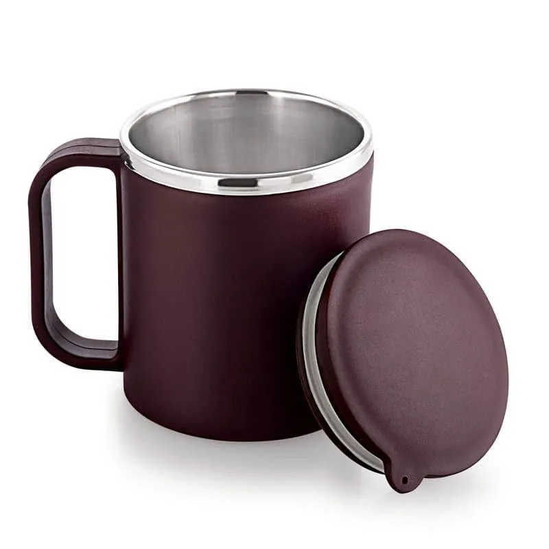 Festa Stainless Steel Coffee Mug (180 mL Each/Brown) - Set of Two media 4