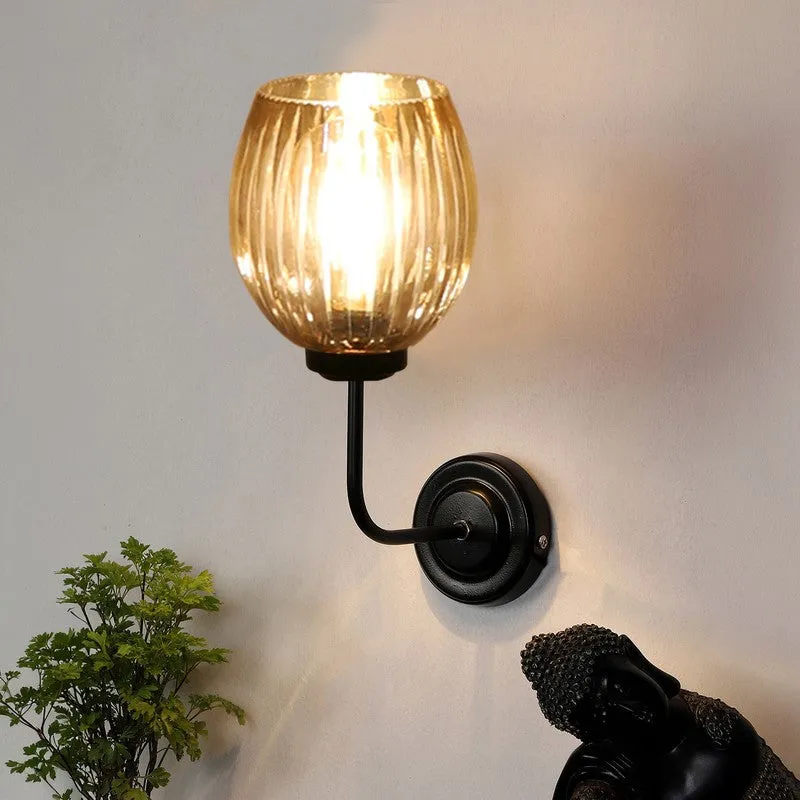 Golden Glow Glass Wall Lamp media 4