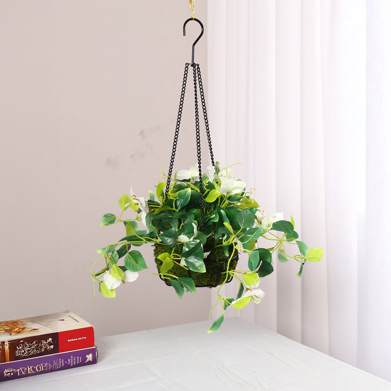 Peternia Artificial Hanging Bougainvillaea - White media 3
