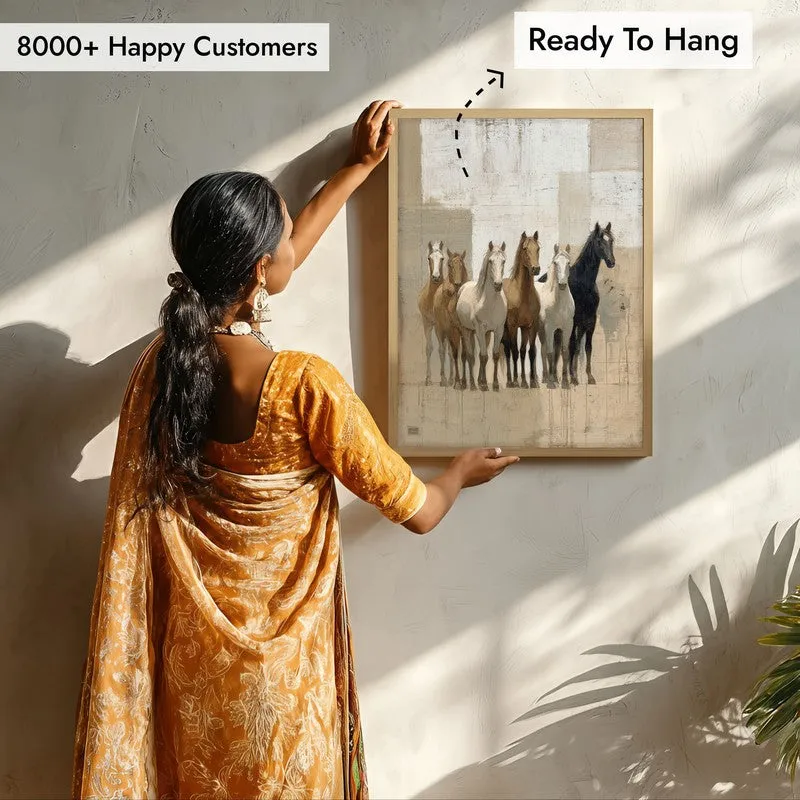Equine Presence Wall Painting With Brown Frame media 7