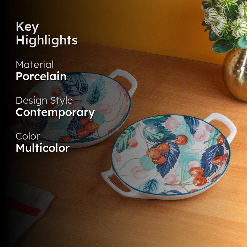 Floral Charm Porcelain Platter - Set Of Two media 2