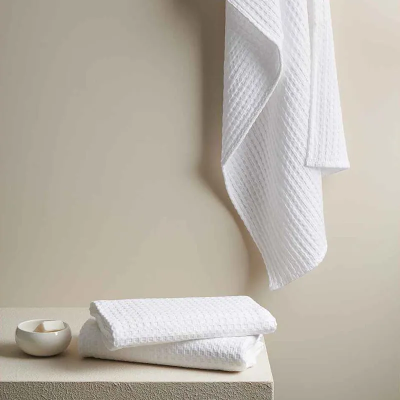 Zira Textured Waffle Towel Combo (White) - Four Piece Set media 4