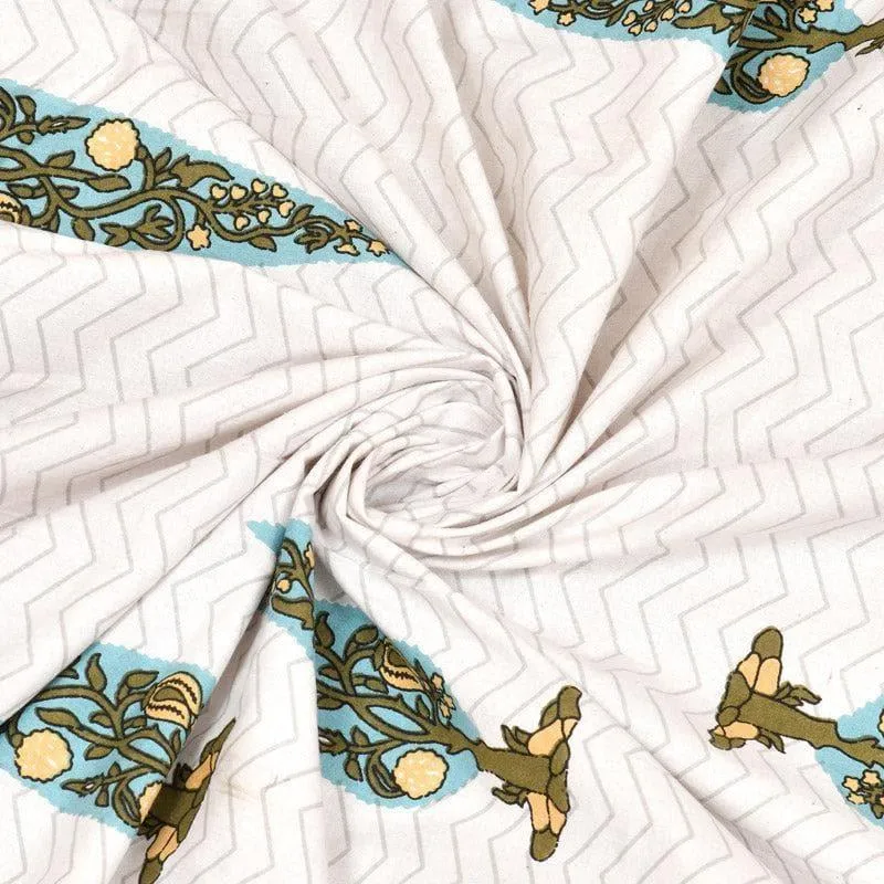 Trinakshi Printed Cotton Bedsheet (Green) - 140 TC media 5
