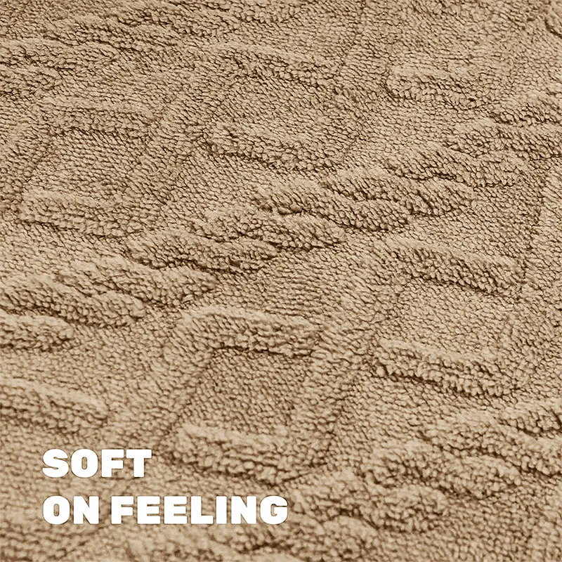 Interlocked Step Microfiber Bath Mat - Beige media 5