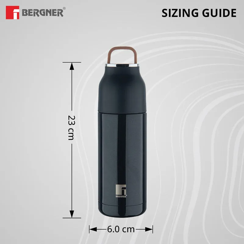Bergner Walking Aquazest Thermosteel Hot And Cold Flask (Black) - 350 mL media 5