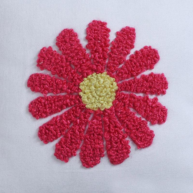 Thread & Daisy Cotton Cushion Cover - White media 4