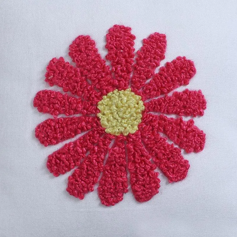 Thread & Daisy Cotton Cushion Cover - White media 4