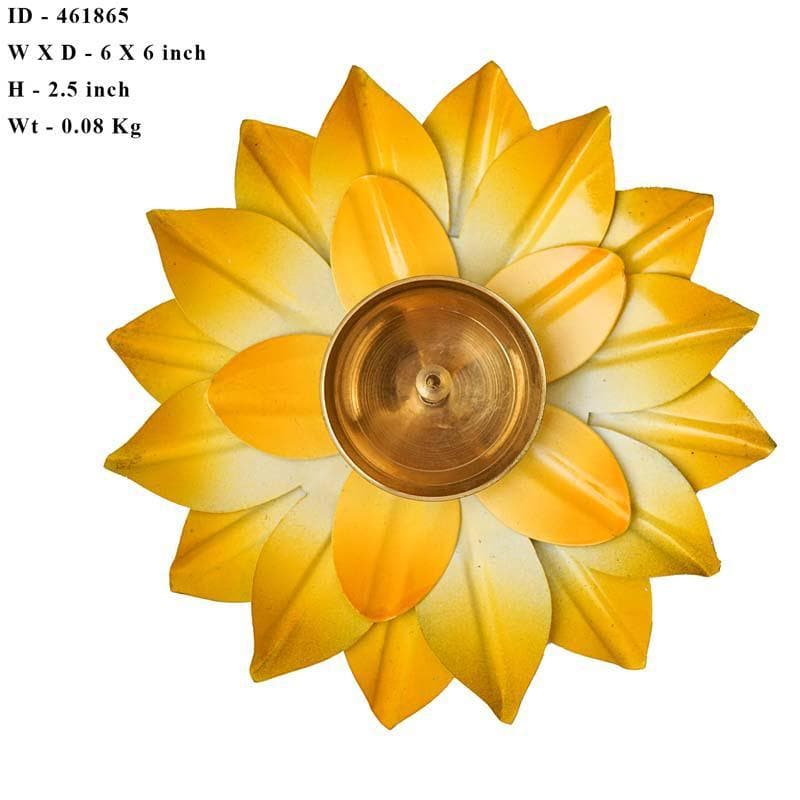 Sacred Bloom Diya- Yellow media 6