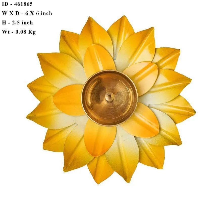 Sacred Bloom Diya- Yellow media 6