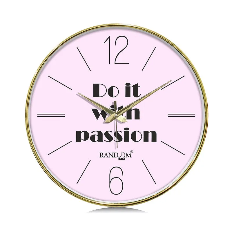 Do It With Passion Round Analog Wall Clock - Pink media 3
