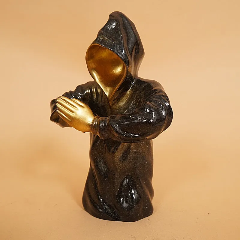 Stylish Black & Gold Monkey Showpiece media 5
