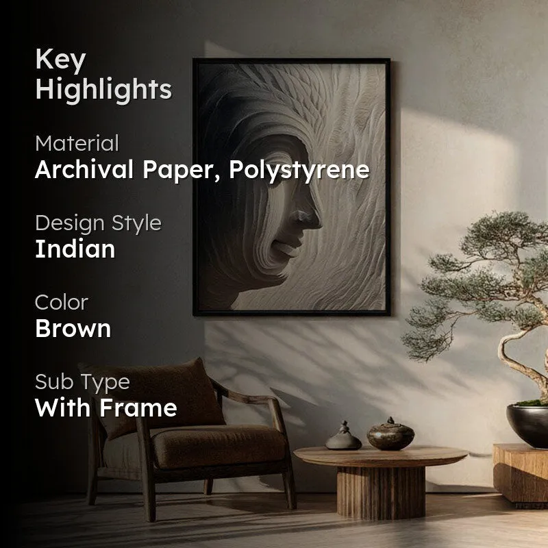 Awakened Buddha Archival Paper Wall Painting With Black Frame media 2