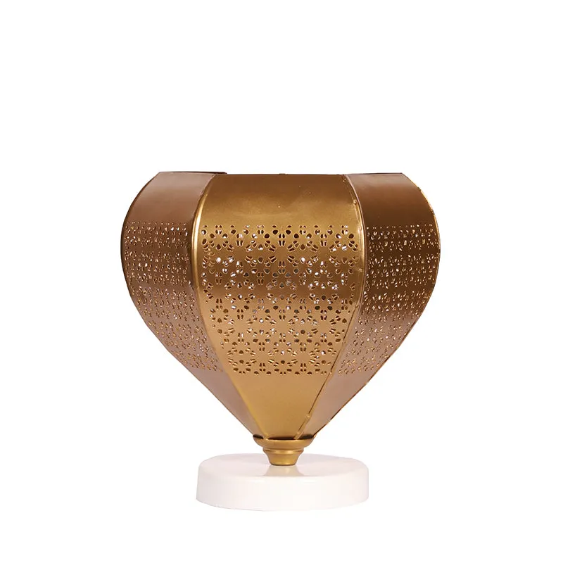 Gitana Glory Metal Table Lamp With White Base - Gold media 4