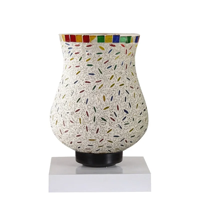 Galaxy Mosaic Glass Table Lamp With Wooden Base - Multicolor media 5