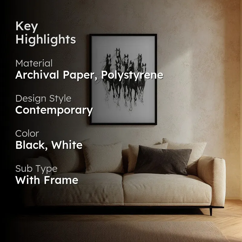 Spirit Horse Canvas Wall Painting With Black Frame media 2