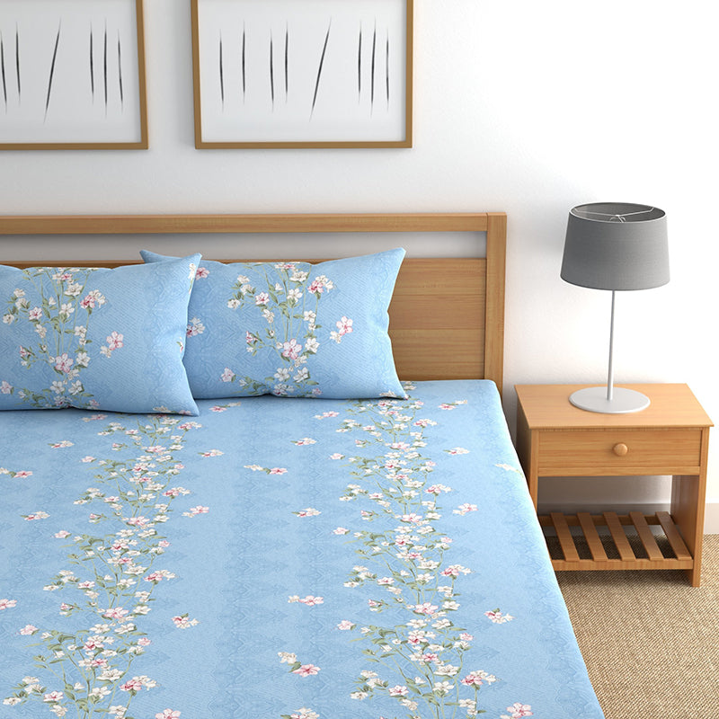Summer's Day Floral Microfiber Microfiber Bedsheet - 150 GSM media 3
