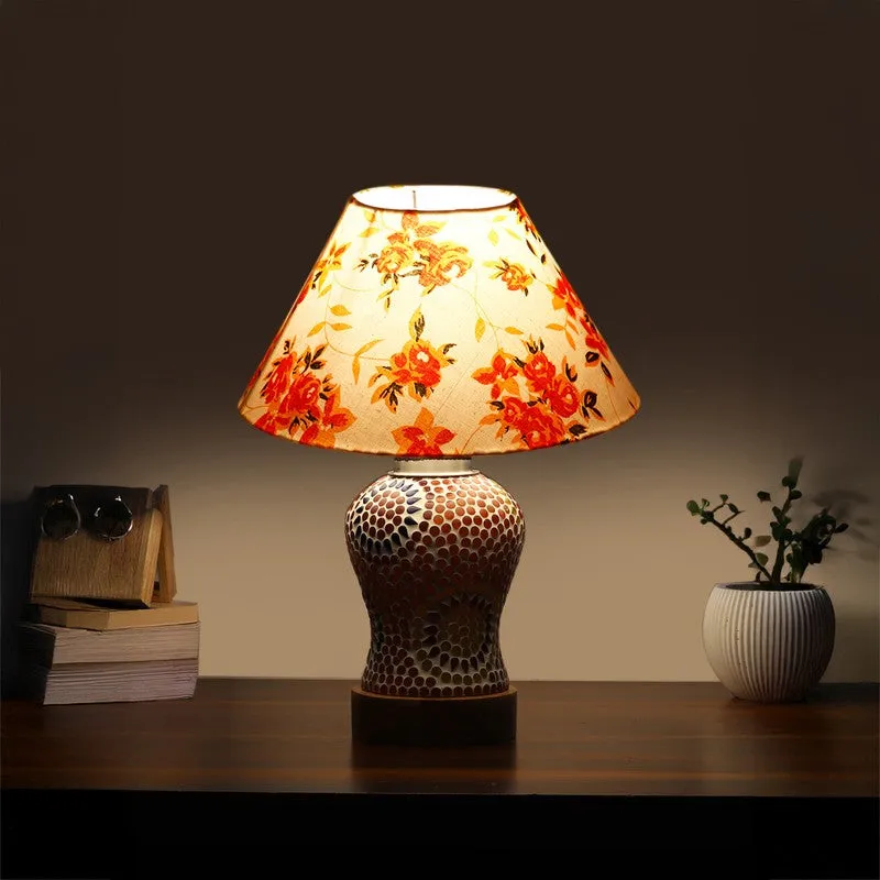 Aranya Fleur Cone Wooden Table Lamp - Multicolor media 1