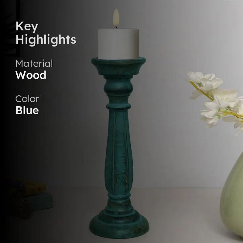 Oceane Wooden Candle Stand - Tall media 2