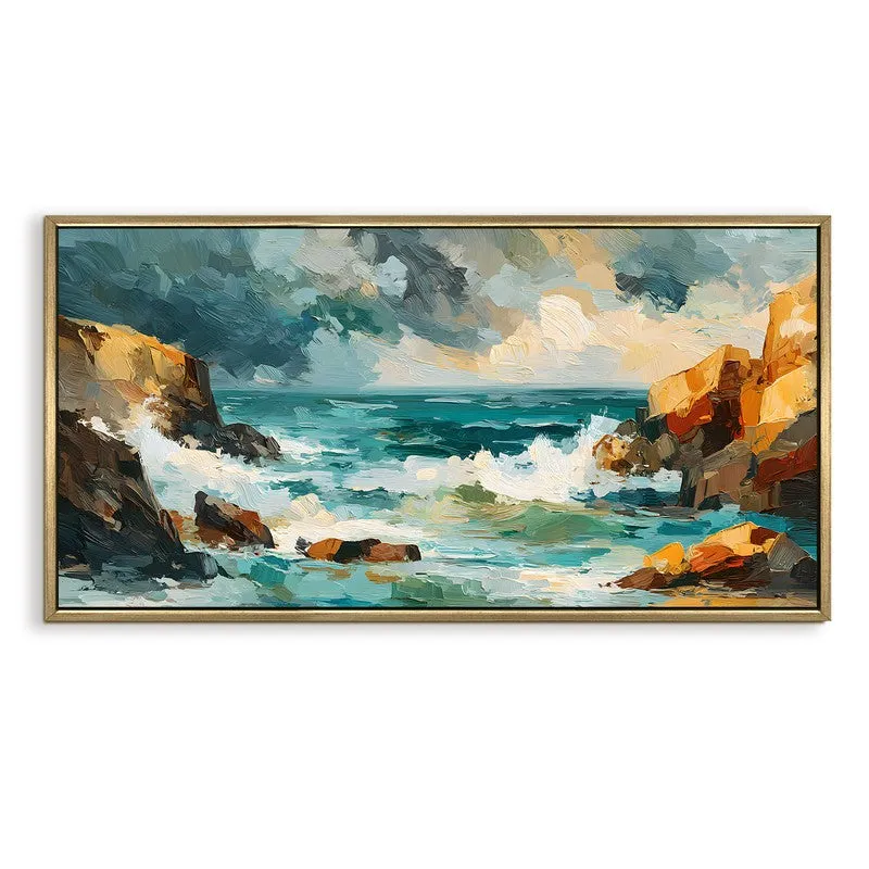 Coastal Surge Canvas Wall Painting With Frame media 3